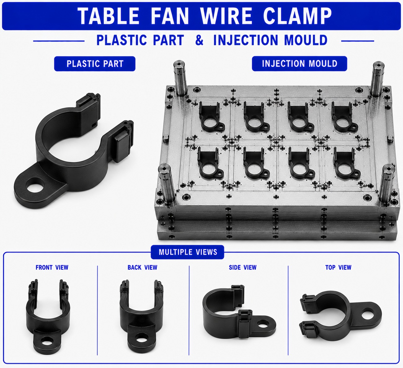 Table Fan Plastic Wire Clamp Mould and Moulding Service
